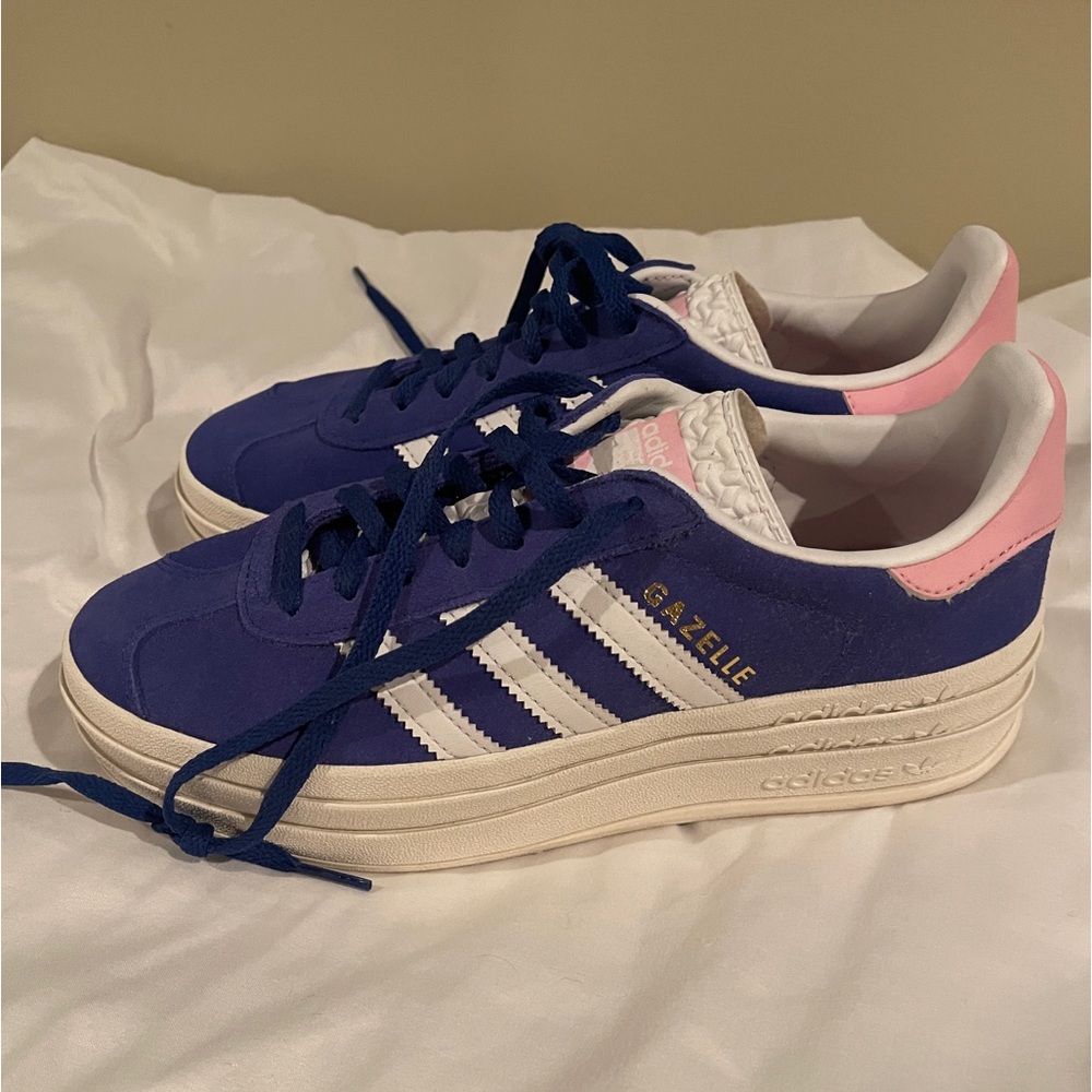 adidas Gazelle Blue and Pink Sneakers